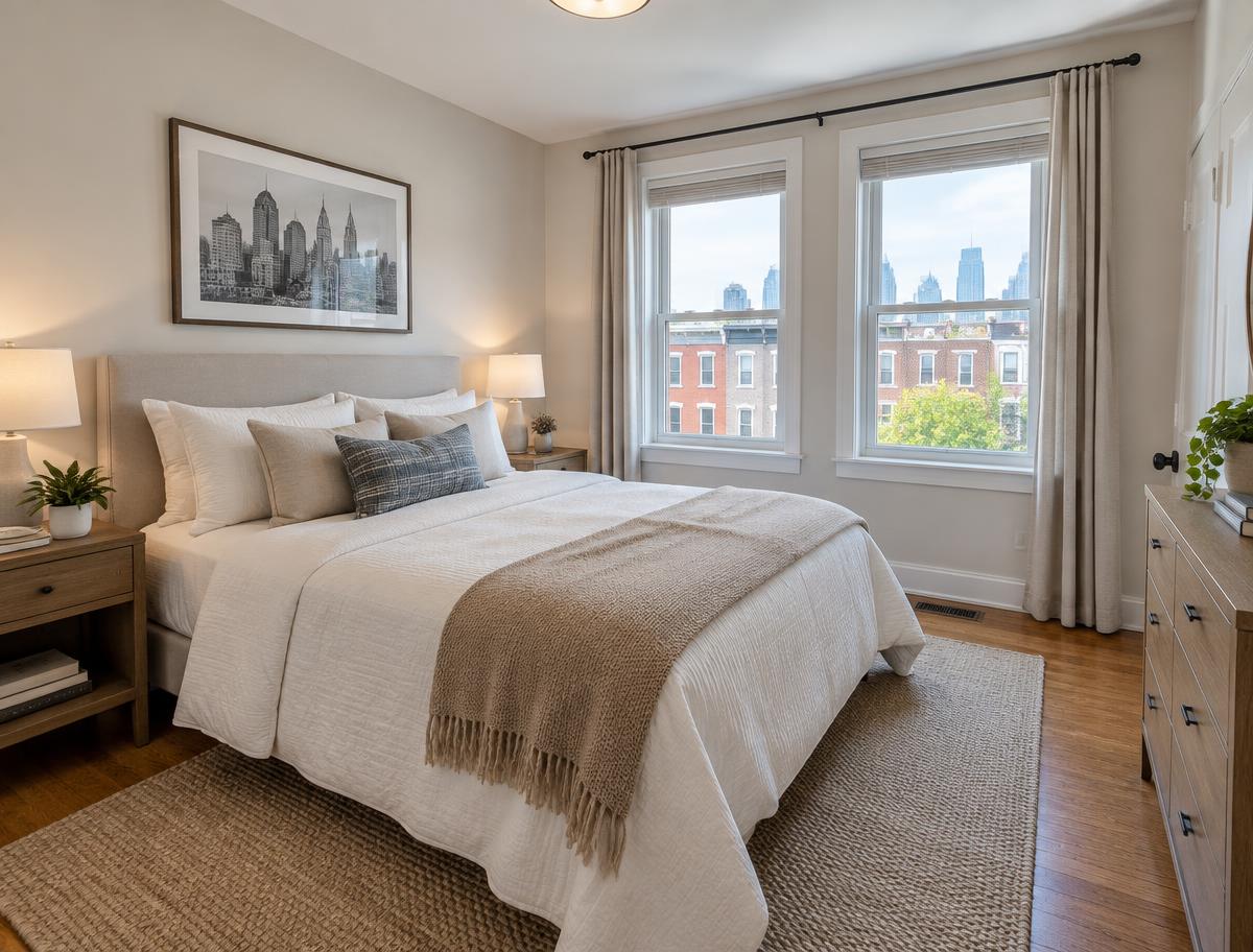 Cozy 2-bed furnished row home in South Philly